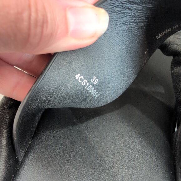 4CCCCEES Eclipse Sling Shoe Black Thong Sandal Platform Leather 39 US 8-8.5 $350 - Picture 3 of 14